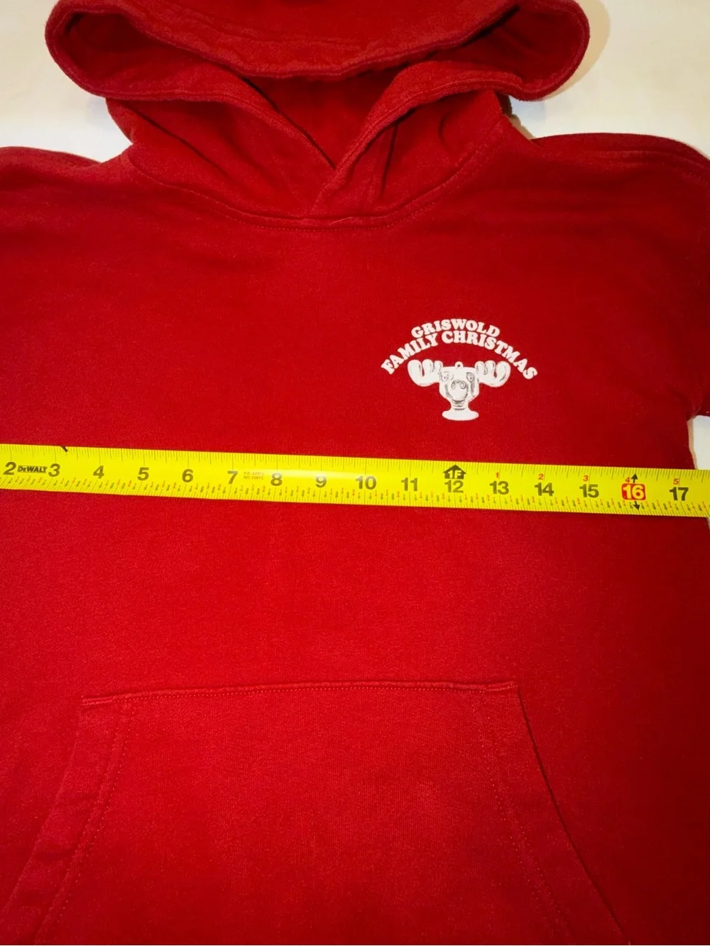 abercrombie kids Red Pullover Hoodie with Chest Graphic